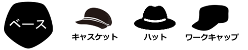 ベース型の帽子