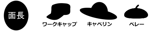 面長の帽子